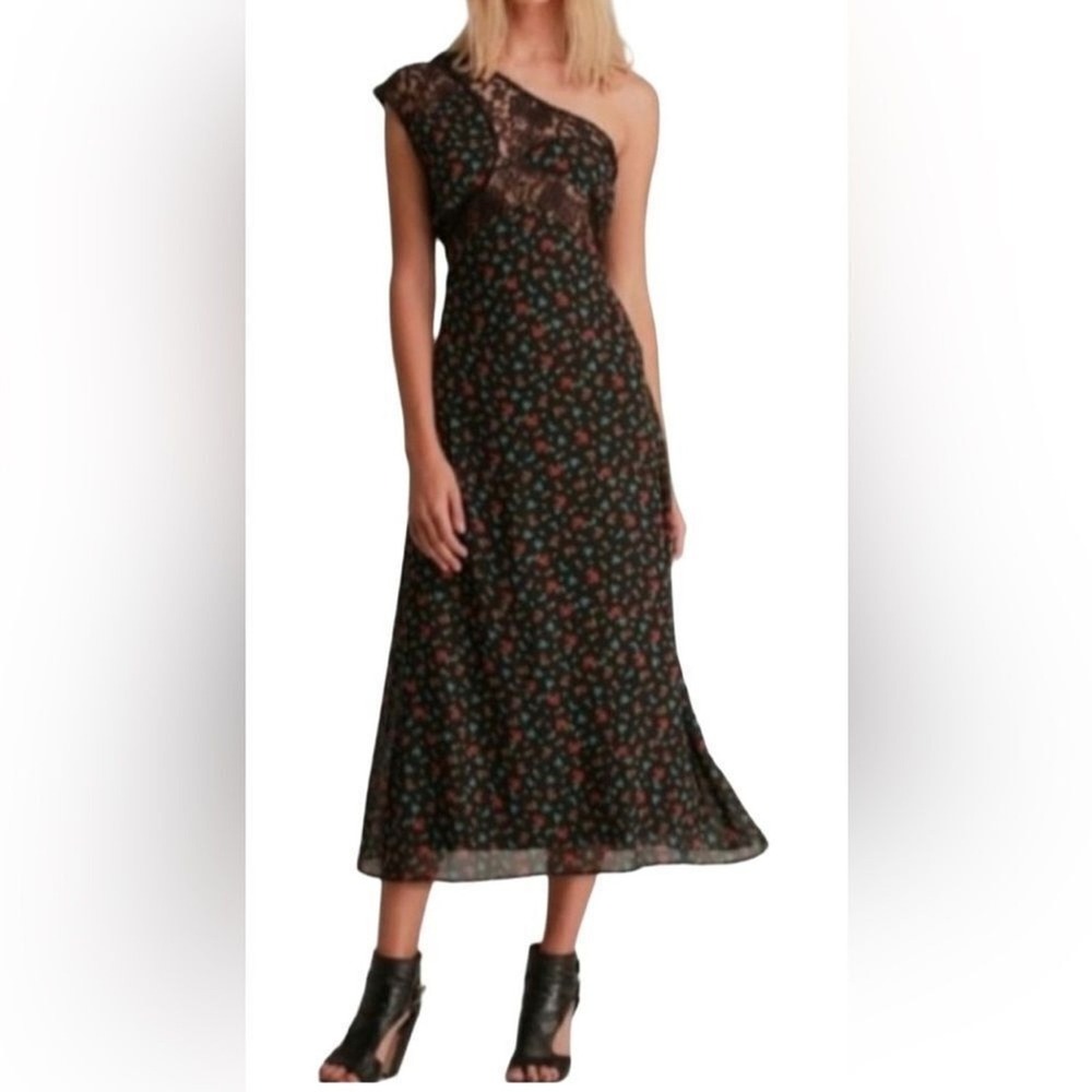 Walter Baker Maria Dress Floral Lace One Shoulder Evening Bloom Size 10 349 k9‎